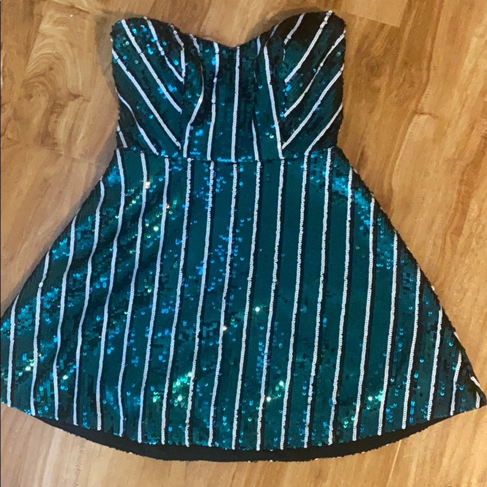 NBD x Naven Charlotte Sequin Strapless Mini Dress